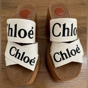 Woody Canvas Platform Espadrille Sandals In Neutrals size US 6 EU 36.